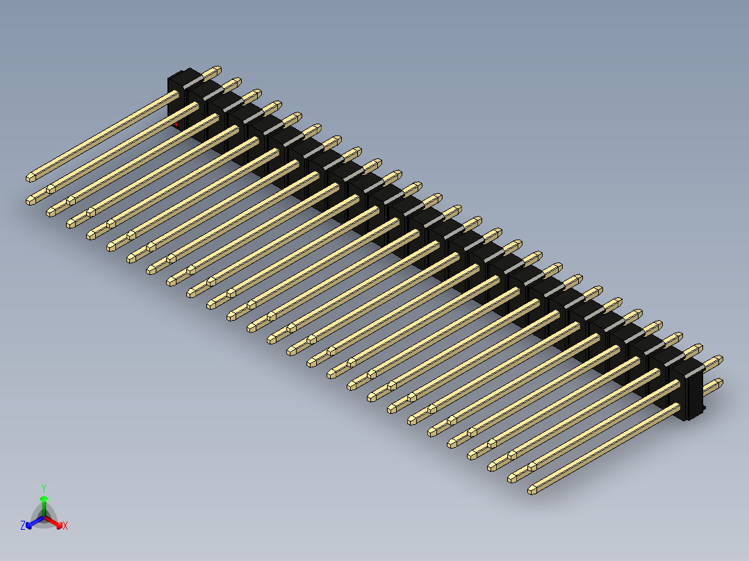 彩色公头100mil（2.54mm）系列-DS1021_black_2x26p_100mil_Type19_rev1.0主视图