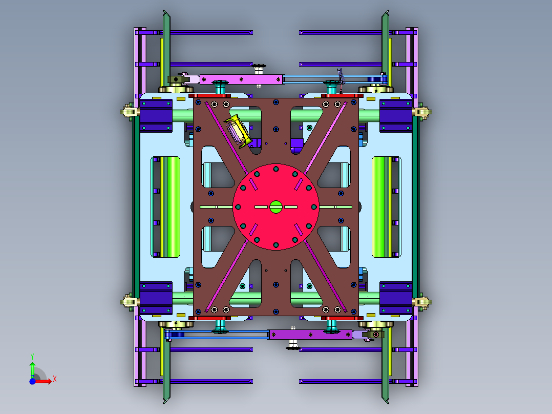 抓取软包装产品的机械抓手前视图