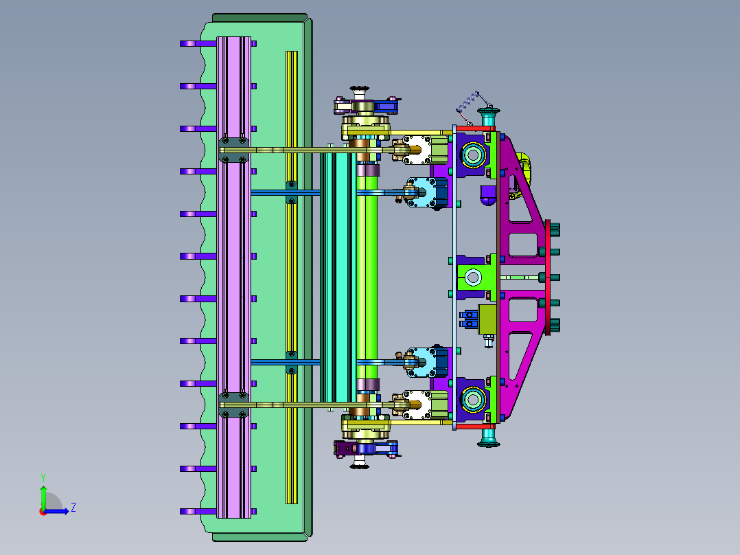 抓取软包装产品的机械抓手左视图
