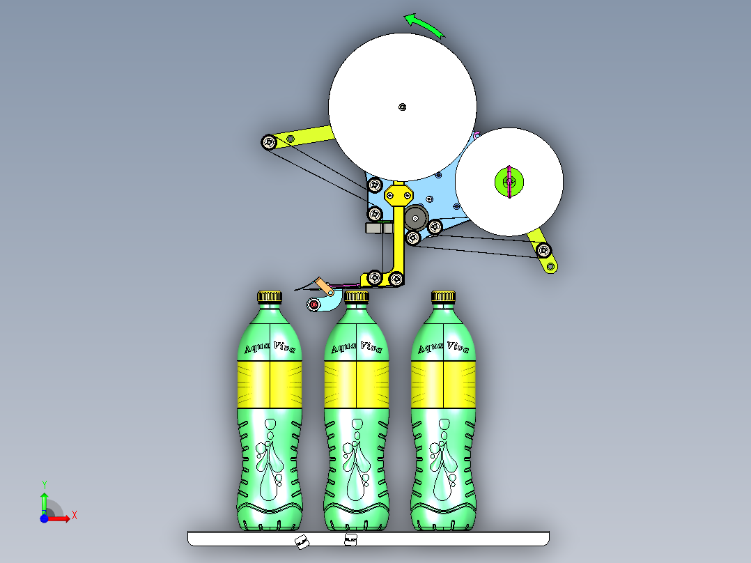 瓶盖标签粘贴机粘接器前视图