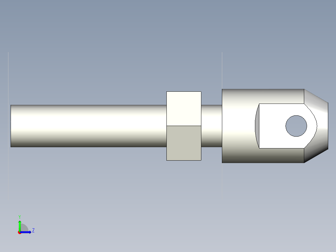 鏈條螺絲(Single End型)CBS1,CBS1-L-3D多系列多零件图纸模型左视图