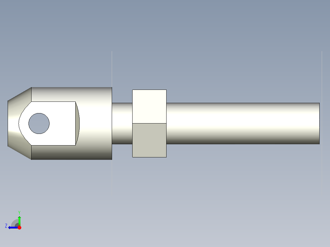 鏈條螺絲(Single End型)CBS1,CBS1-L-3D多系列多零件图纸模型右视图