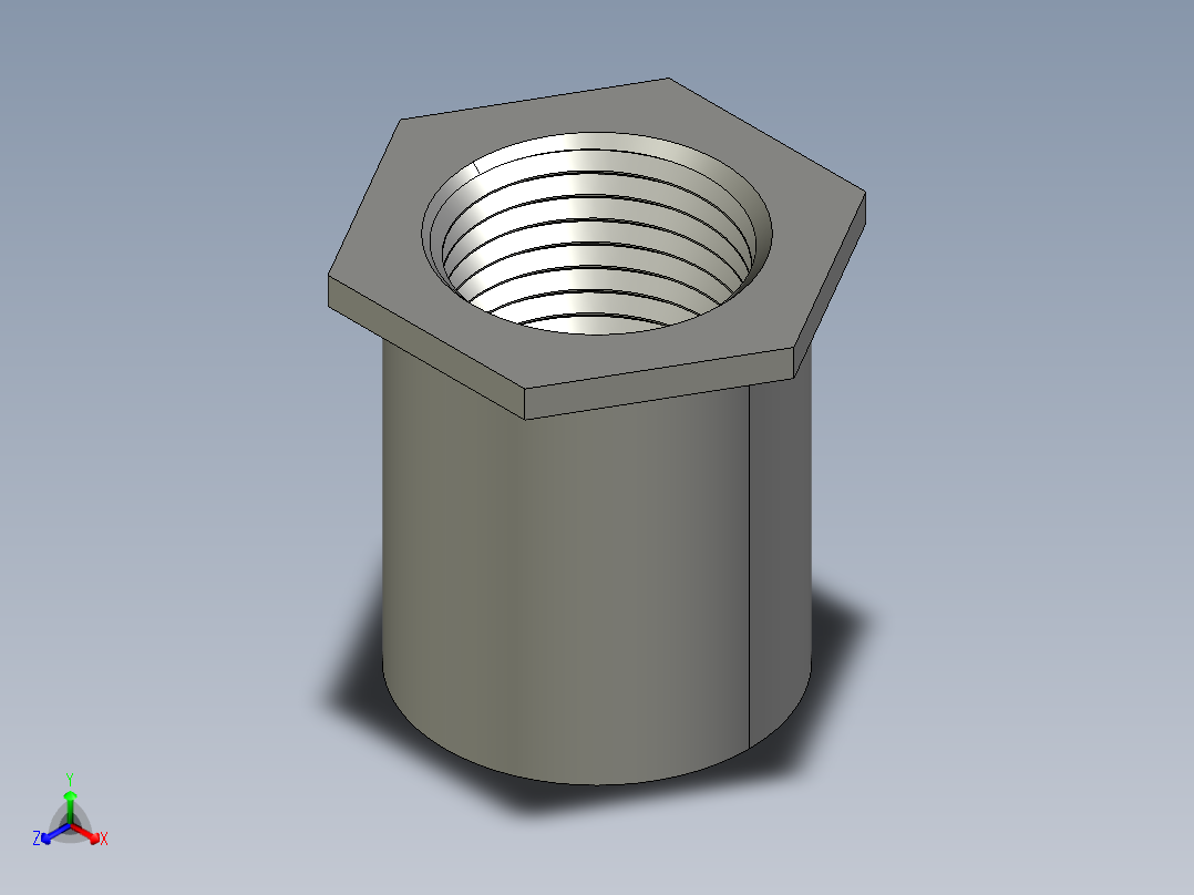 船舶管路系统SeaCor_ReducerBushing_FPTxSPIG_37J138101_0.75in x 0.5in主视图