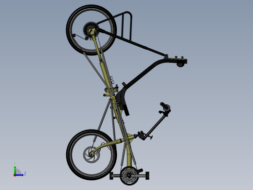 46---折叠式卧式单车sw2016三维图纸模型设计图纸左视缩略图