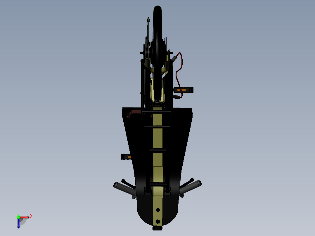 46---折叠式卧式单车sw2016三维图纸模型设计图纸俯视图