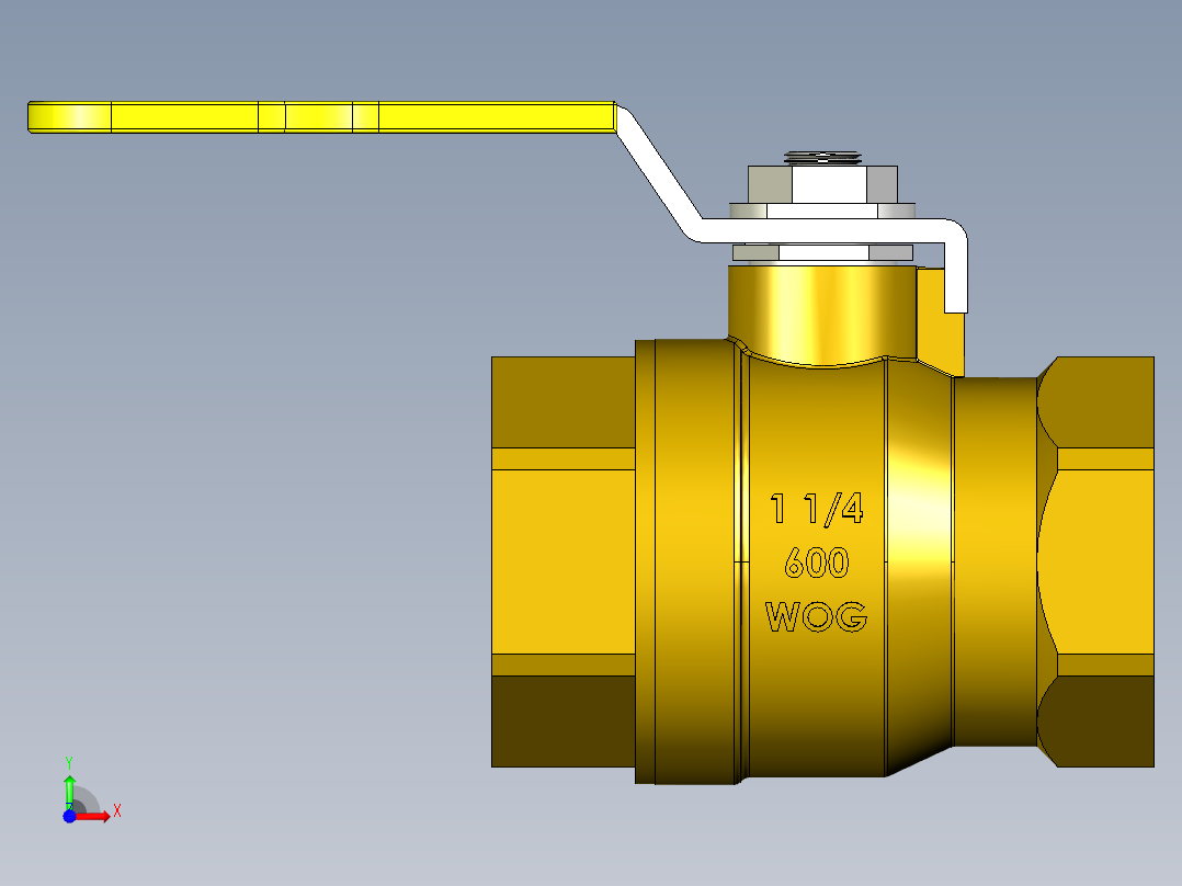 管道手动球阀-水管开关阀-手动阀门铜球阀DN32前视图