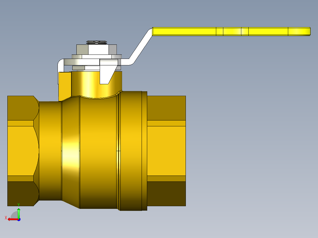 管道手动球阀-水管开关阀-手动阀门铜球阀DN32后视图