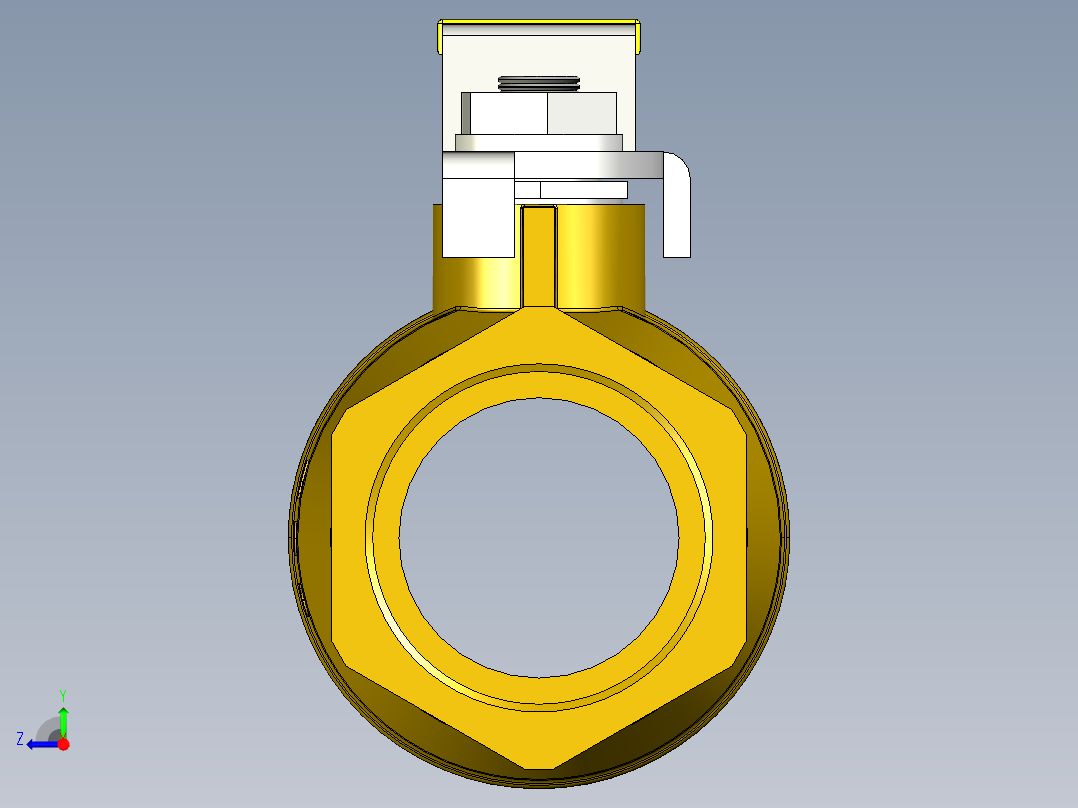 管道手动球阀-水管开关阀-手动阀门铜球阀DN32右视图