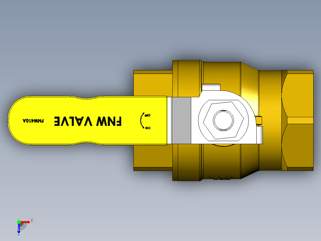 管道手动球阀-水管开关阀-手动阀门铜球阀DN32俯视图
