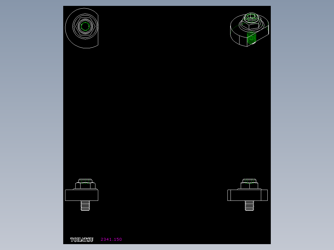 偏心夾具2341-2D多系列多零件图纸模型