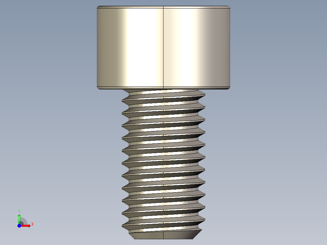 Screw_DIN_912_M10x18F_A2.STEP公制内六角螺钉前视图