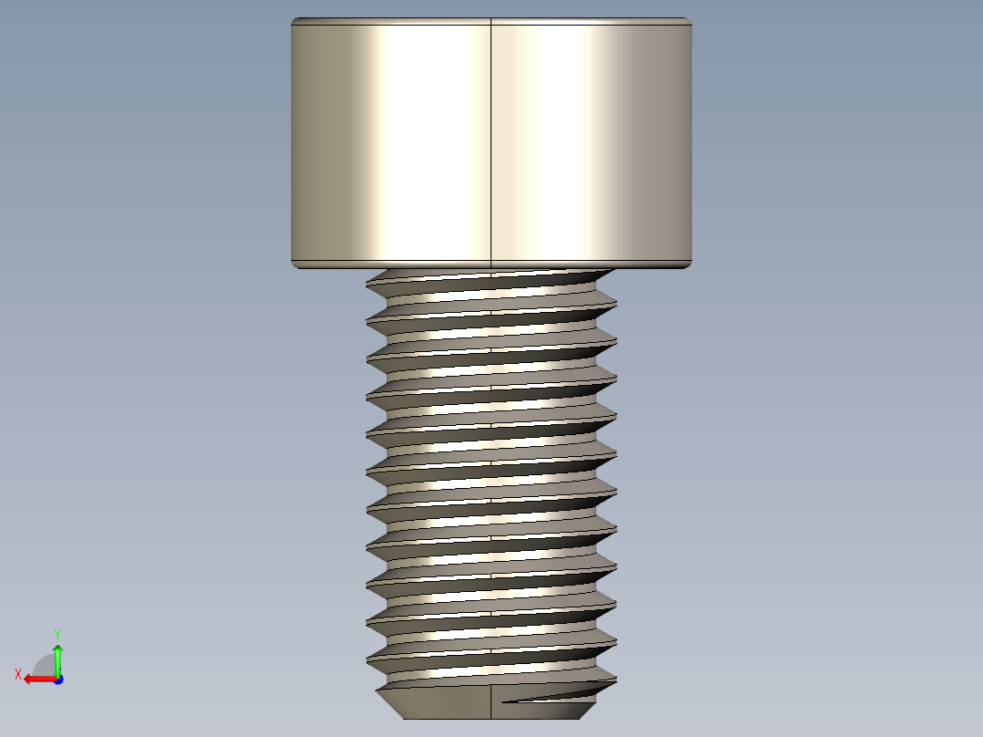 Screw_DIN_912_M10x18F_A2.STEP公制内六角螺钉后视图