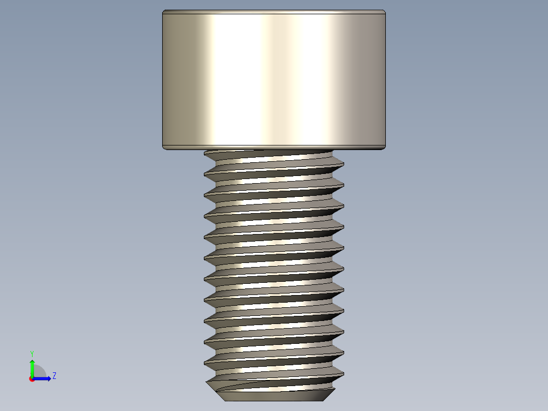 Screw_DIN_912_M10x18F_A2.STEP公制内六角螺钉左视图