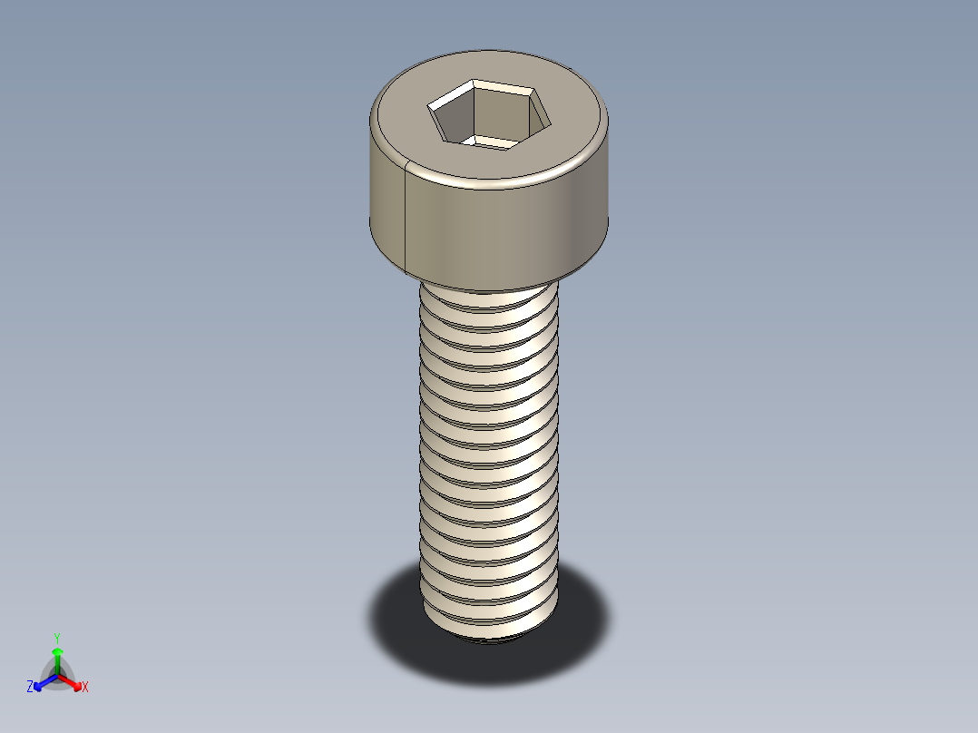 Screw_DIN_912_M3.5x12F_A2.STEP公制内六角螺钉主视图