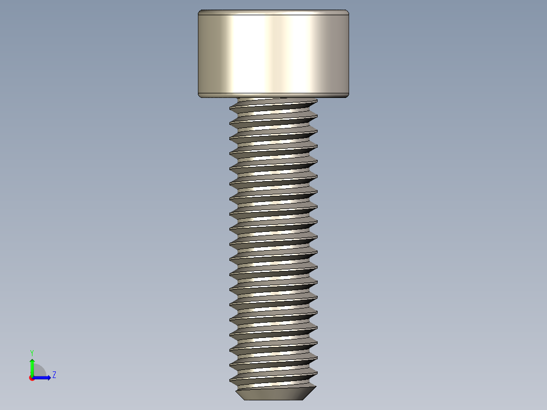 Screw_DIN_912_M3.5x12F_A2.STEP公制内六角螺钉左视图