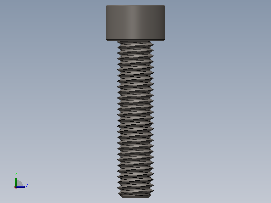 Screw_DIN_912_M8x30F_A2.SLDPRT公制内六角螺钉左视图