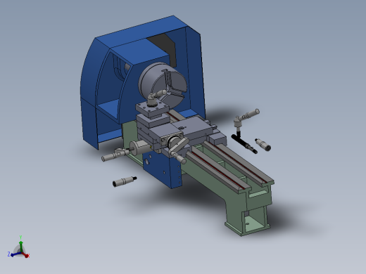 D180x300V车床模型3D图纸 Solidworks设计