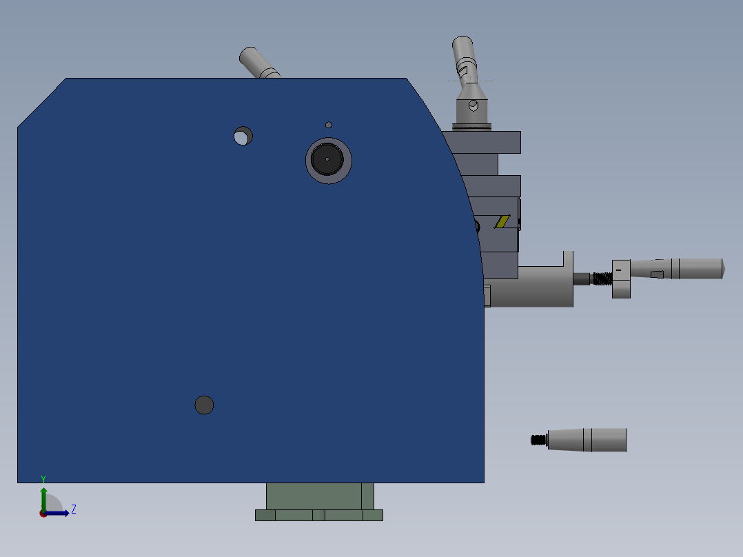 D180x300V车床模型3D图纸 Solidworks设计左视图