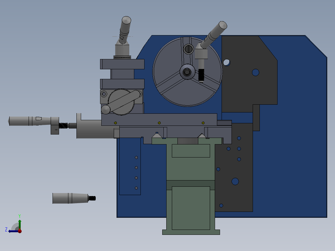 D180x300V车床模型3D图纸 Solidworks设计右视图