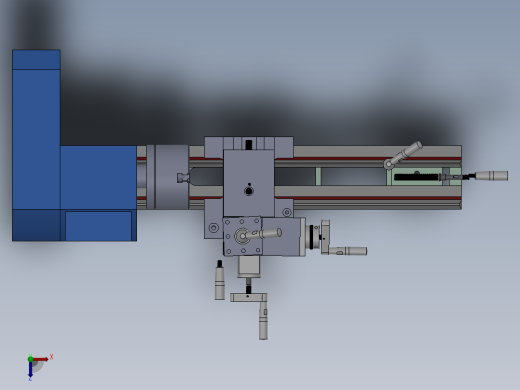 D180x300V车床模型3D图纸 Solidworks设计俯视缩略图