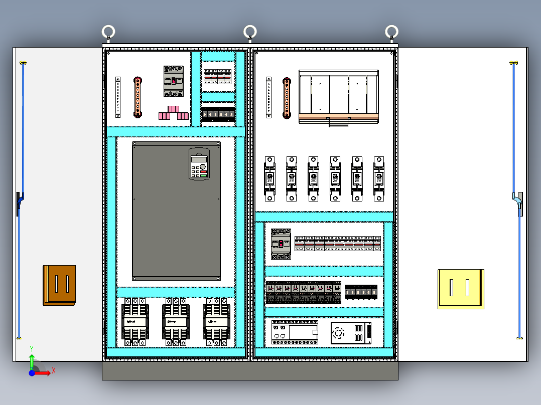 双柜组装变频器星三角风机控制柜 56290前视图