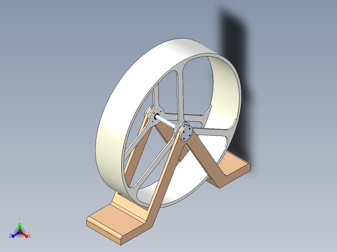 猫咪跑步滚筒模型正等轴测图