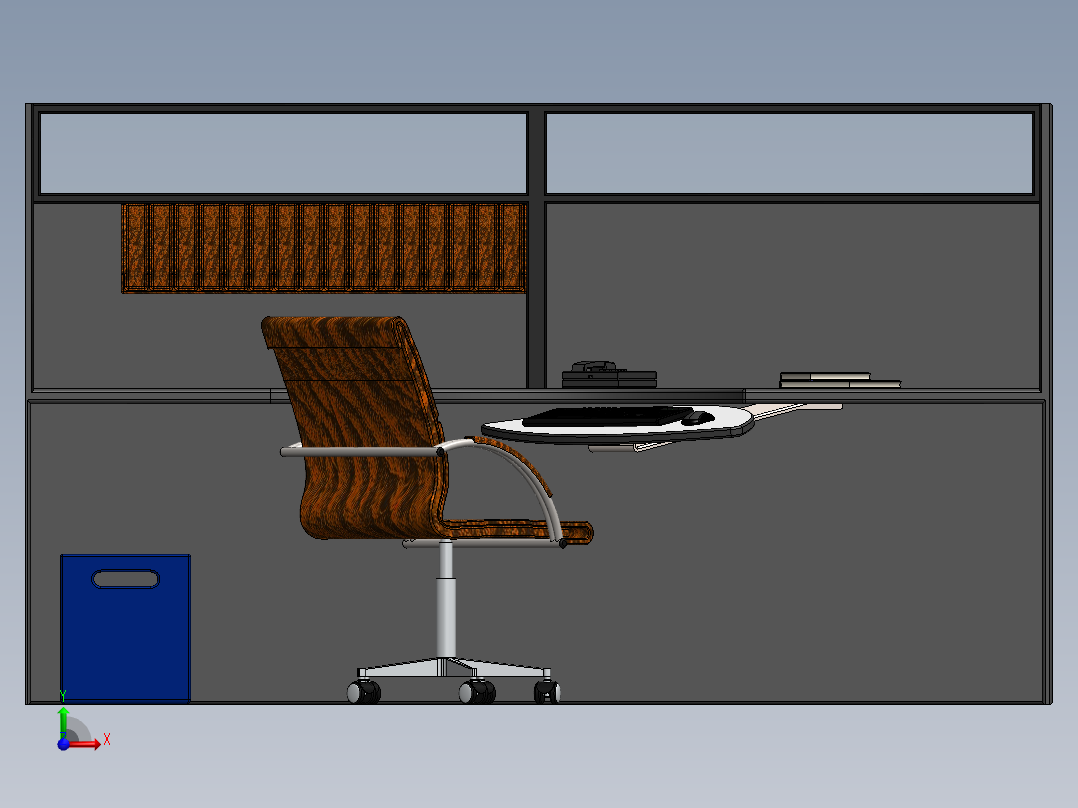 电脑桌(4)前视图
