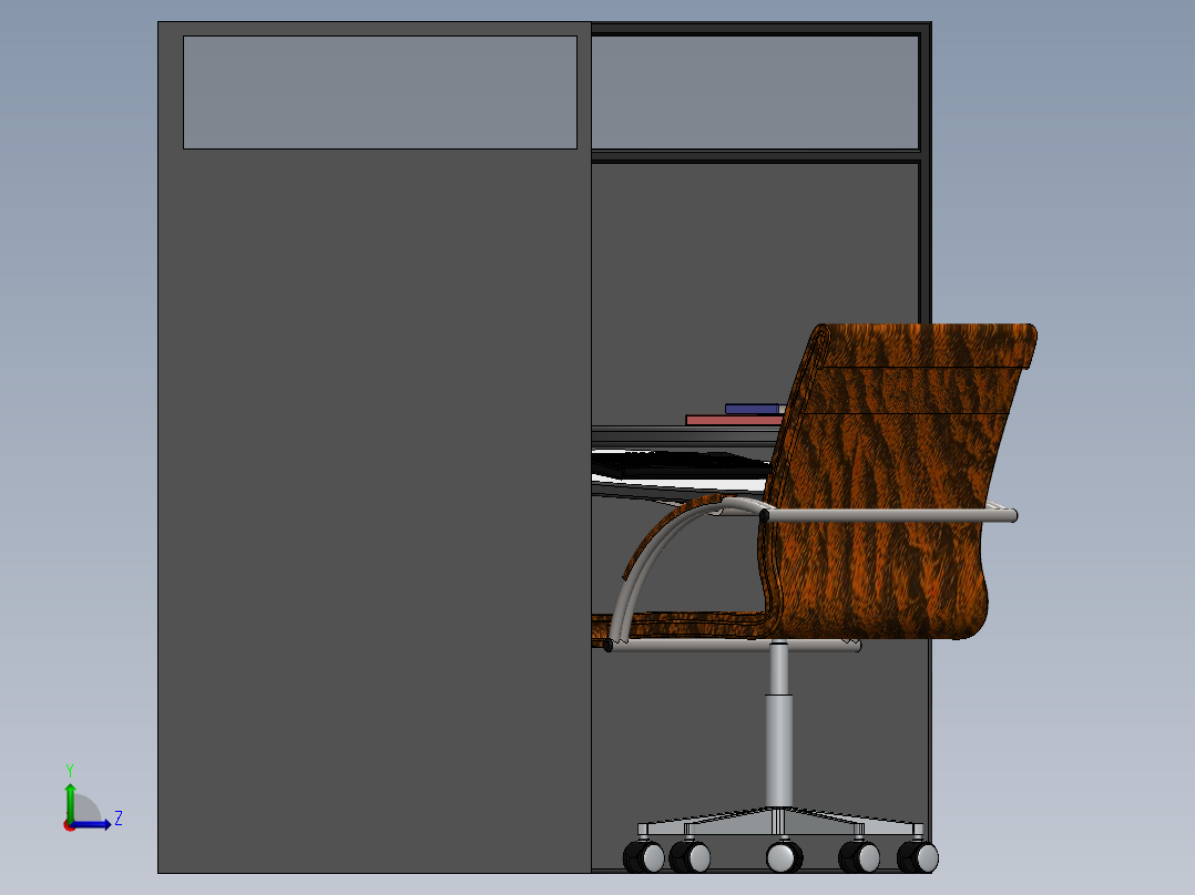 电脑桌(4)左视图