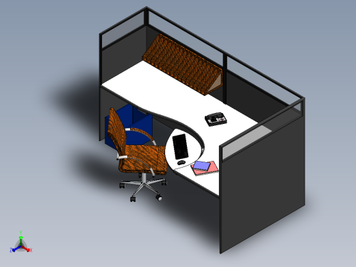 电脑桌(4)正等轴测缩略图