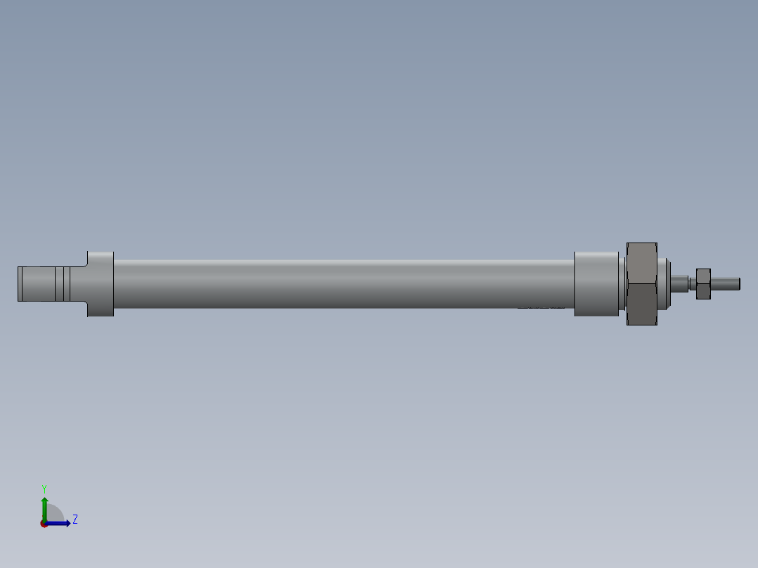 气动微圆柱气缸直径8x100和10x80mm左视图