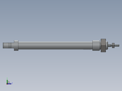 气动微圆柱气缸直径8x100和10x80mm左视缩略图