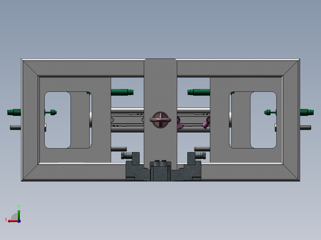 一种箱体夹爪后视图