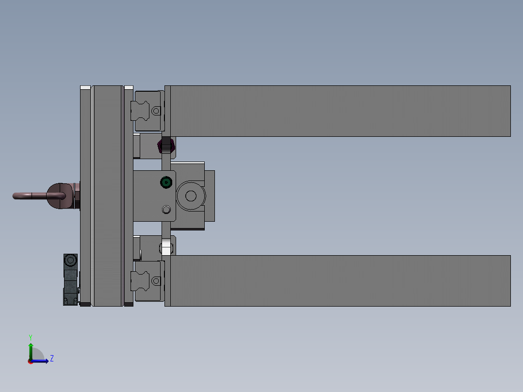 一种箱体夹爪左视图