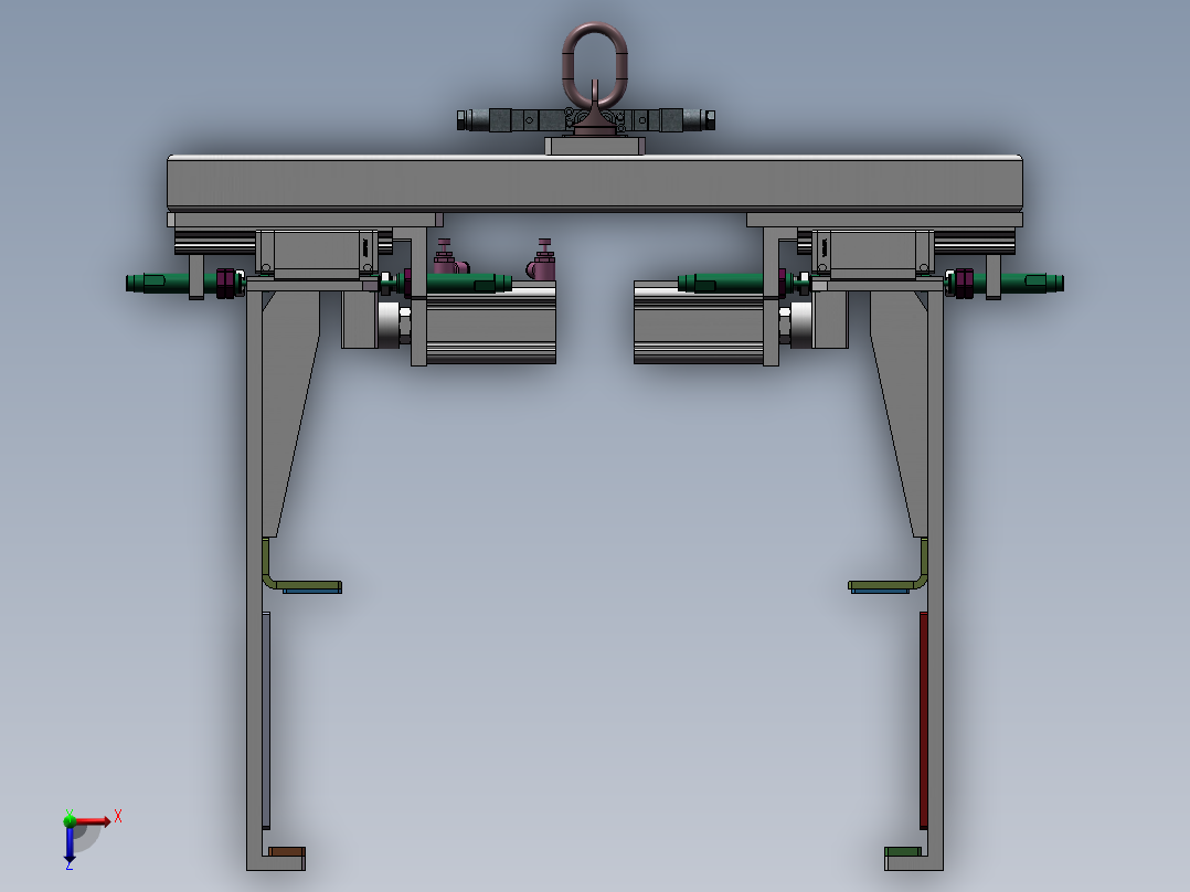 一种箱体夹爪俯视图