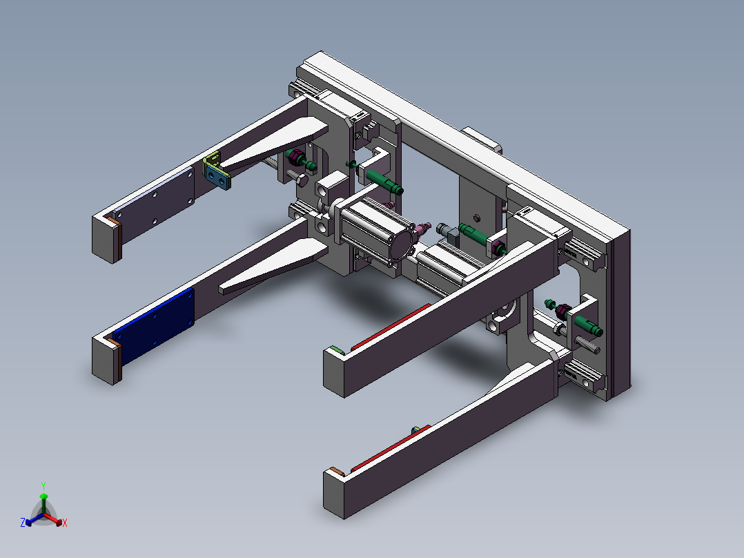 一种箱体夹爪正等轴测图
