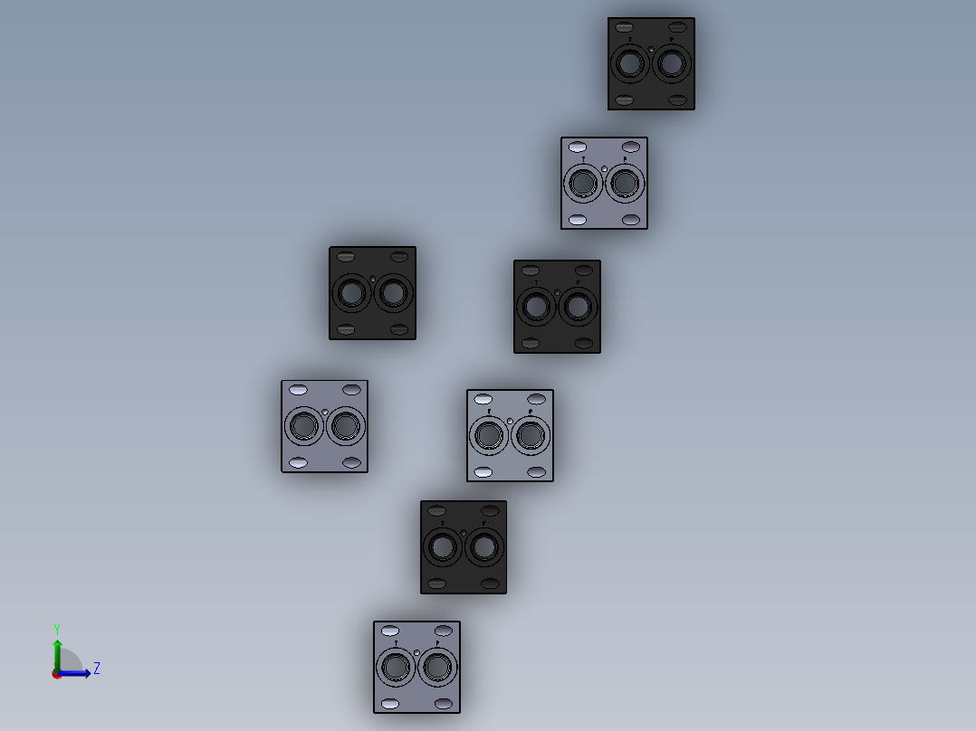 8款歧管模块化模型左视图