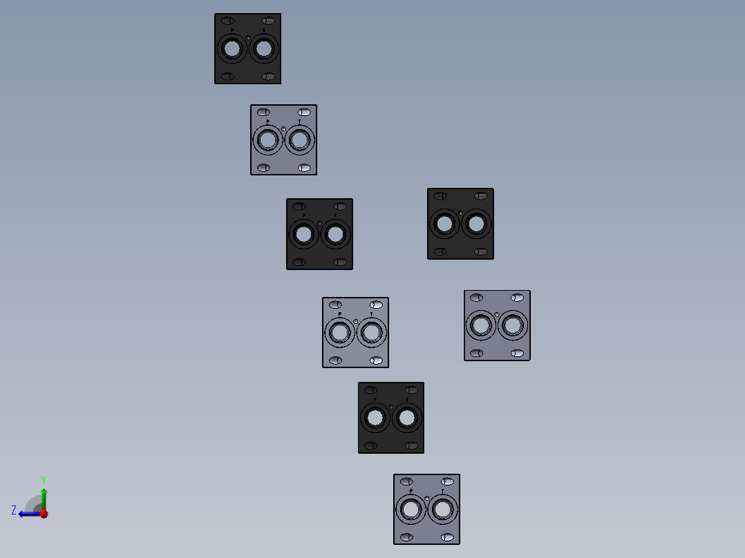 8款歧管模块化模型右视图