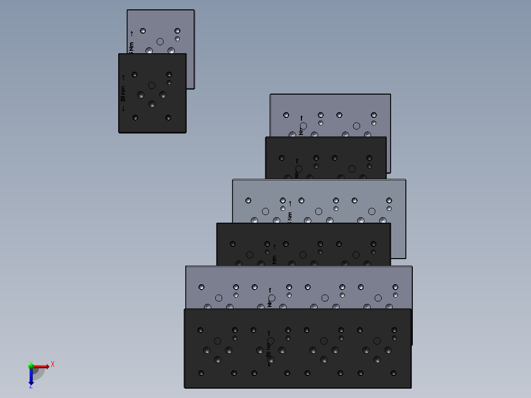 8款歧管模块化模型俯视图