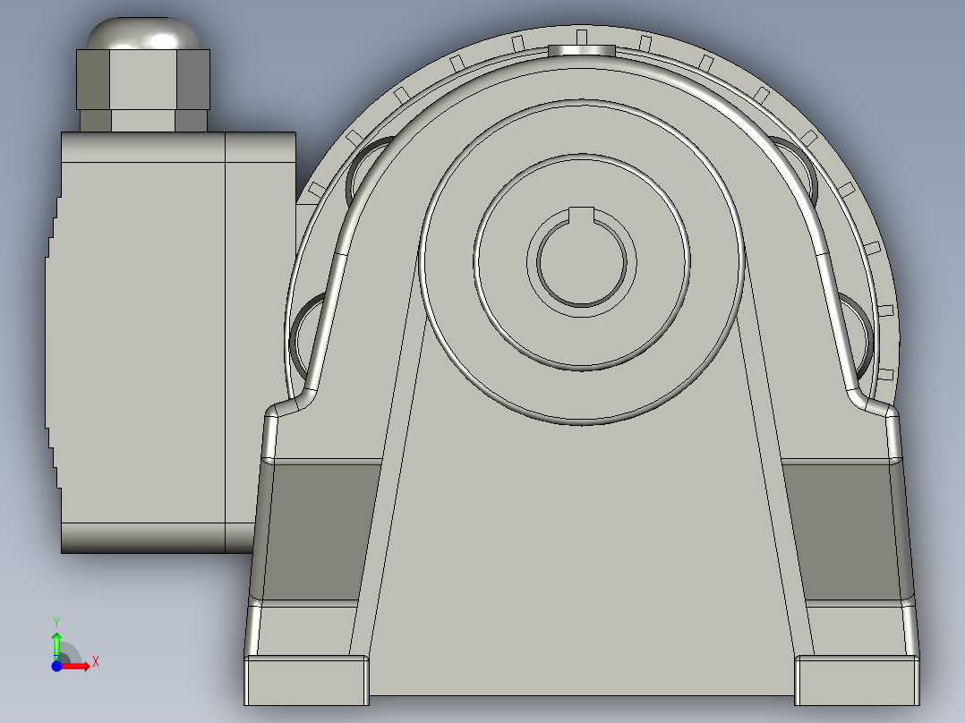 GH卧式附三相单相铝壳刹车缩框型齿轮减速马达GH-18-200W-50-A-G1-LT-HO前视图