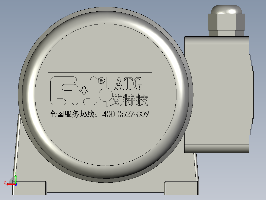 GH卧式附三相单相铝壳刹车缩框型齿轮减速马达GH-18-200W-50-A-G1-LT-HO后视图