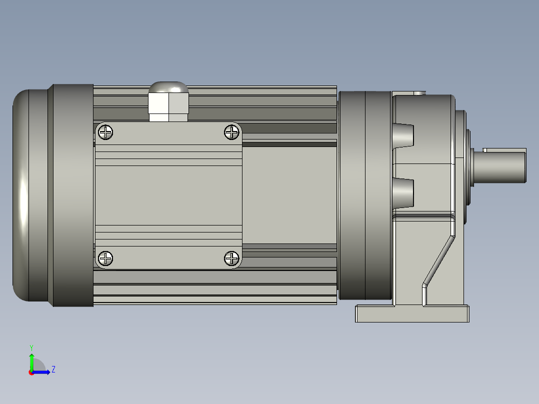 GH卧式附三相单相铝壳刹车缩框型齿轮减速马达GH-18-200W-50-A-G1-LT-HO左视图