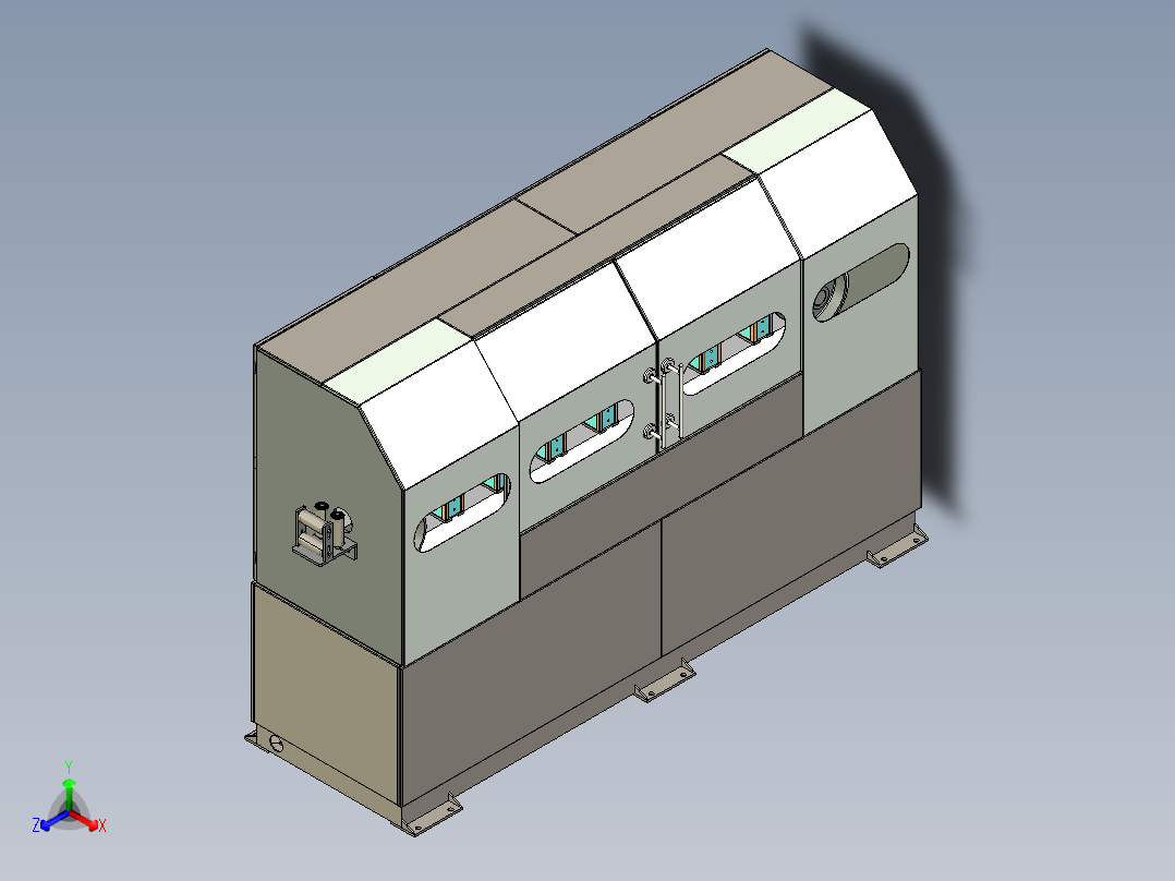 皮带式履带牵引机正等轴测图