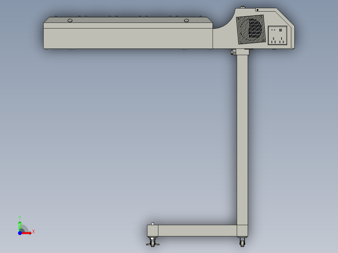 丝网印染服装用的小型闪烘机前视图
