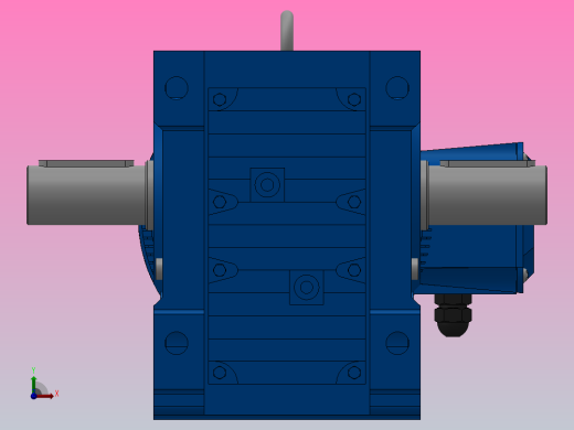 K57底脚轴伸式安装螺旋锥齿轮减速机K57-Y0.55-4P-76.56-M1-0°-A+B前视缩略图