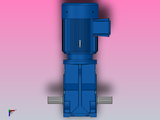 K57底脚轴伸式安装螺旋锥齿轮减速机K57-Y0.55-4P-76.56-M1-0°-A+B俯视缩略图