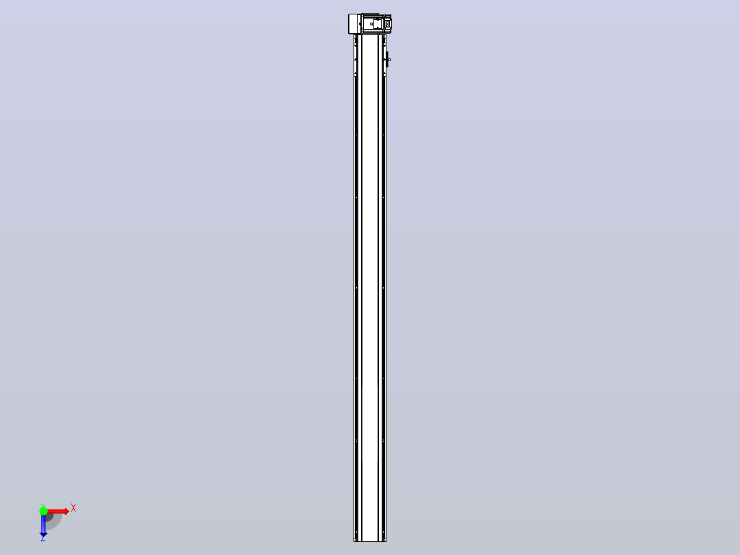 皮带直线轴半封闭可选导轨TPA-HNB-105D-90-L1450-RU-C-P20-N3俯视图
