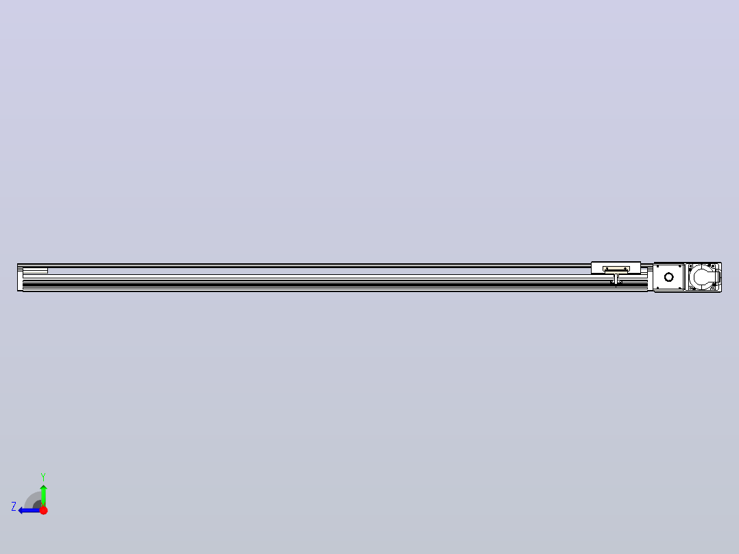 皮带直线轴半封闭可选导轨TPA-HNB-105D-90-L1200-MR-Y-P20-N3右视图