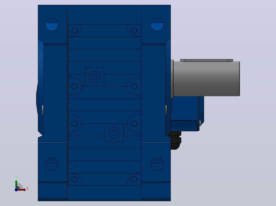 K107底脚轴伸式安装螺旋锥齿轮减速机K107-YV4-8P-110.83-M1-0°-A前视图
