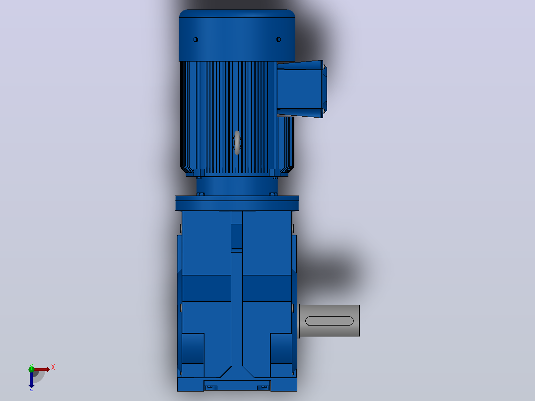 K107底脚轴伸式安装螺旋锥齿轮减速机K107-YV4-8P-110.83-M1-0°-A俯视图