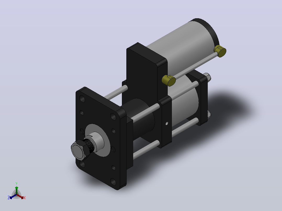 MPT-15T系列标准型[MPT-125-50-5-15T-M1-S2-0°]气压增压缸主视图